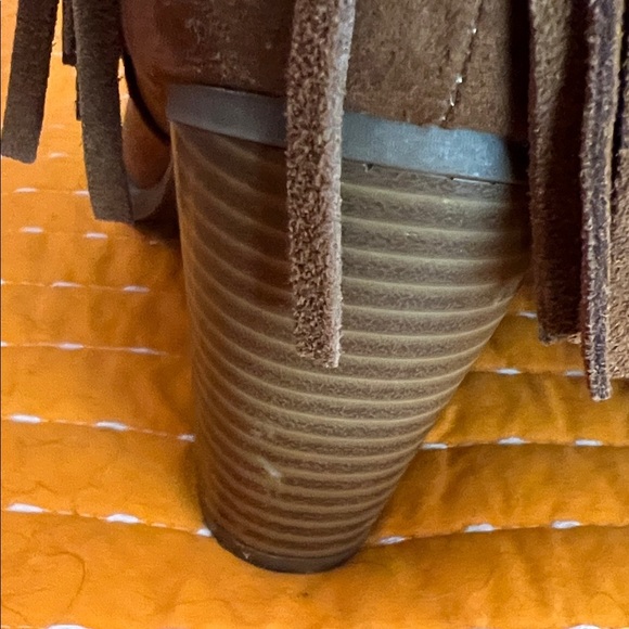 Mossimo Supply Co. Brown Fringe Heeled Boots - Picture 5 of 9
